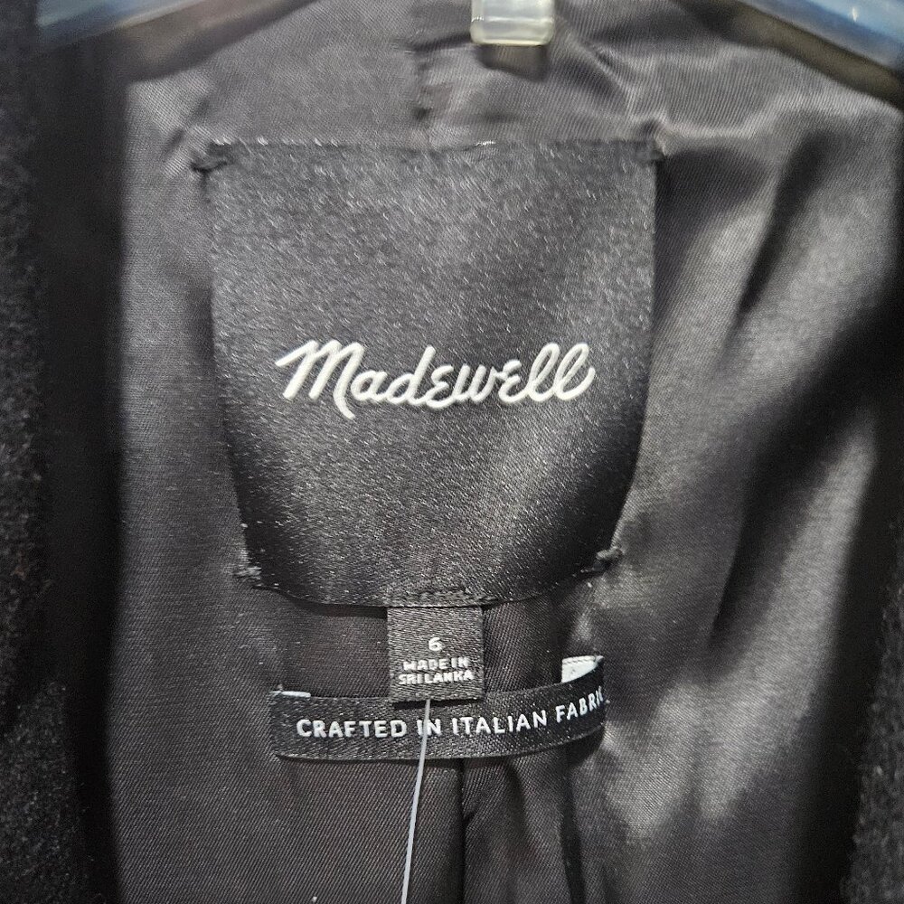 Madewell Blazer Top Coat - Black Wool Insuluxe Cashmere Single Breasted 90s - Picture 6 of 11